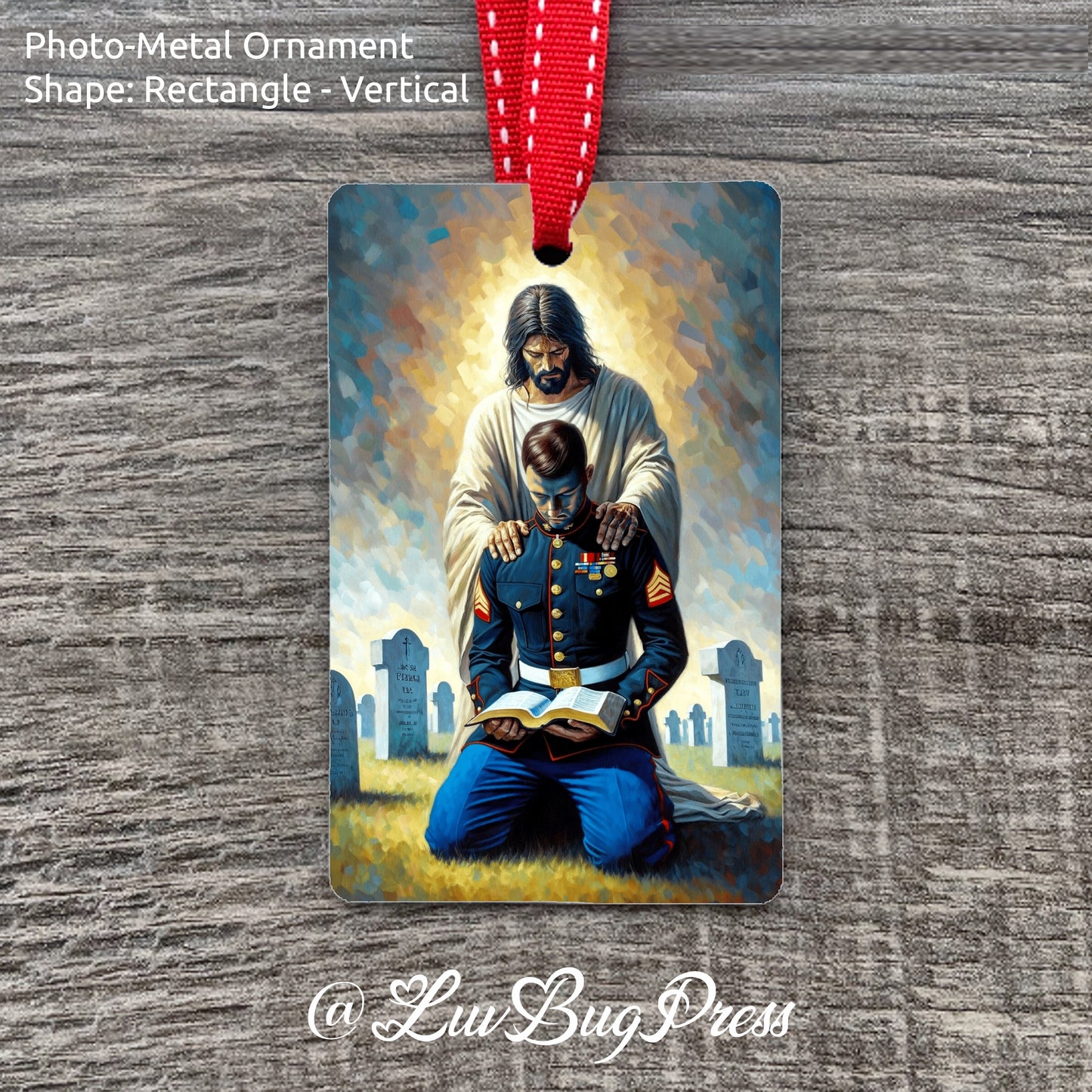 Rectangle - Vertical Photo-Metal Ornament