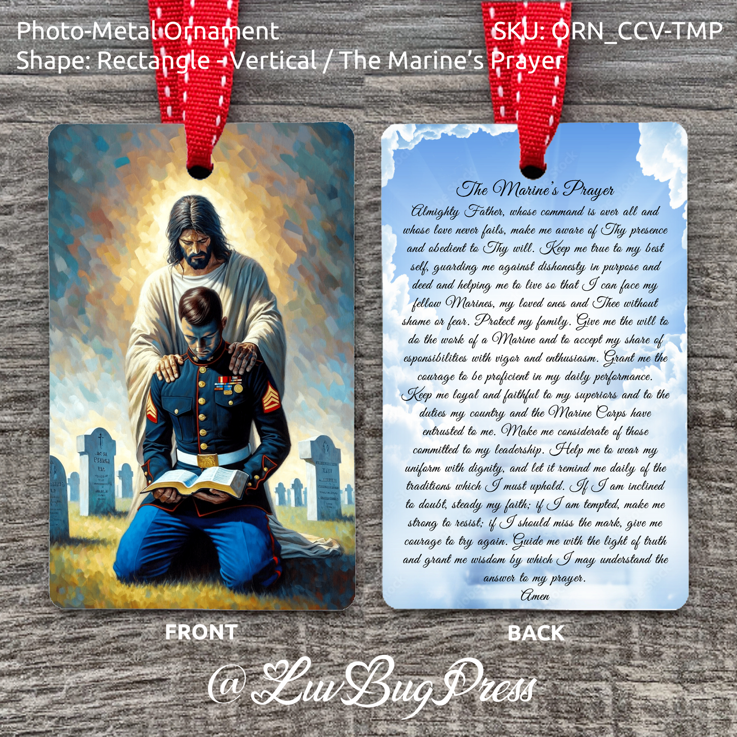 The Marine's Prayer - Photo-Metal Ornament - USMC