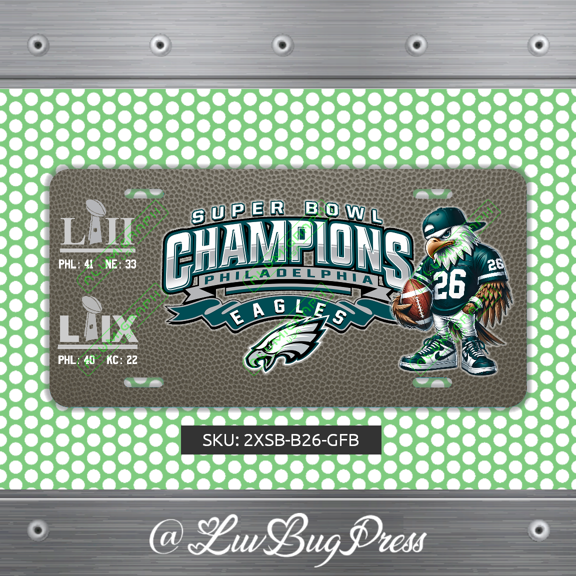 Eagles License Plate: 2 X Super Bowl Champions