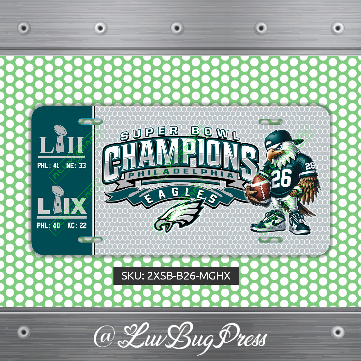 Eagles License Plate: 2 X Super Bowl Champions