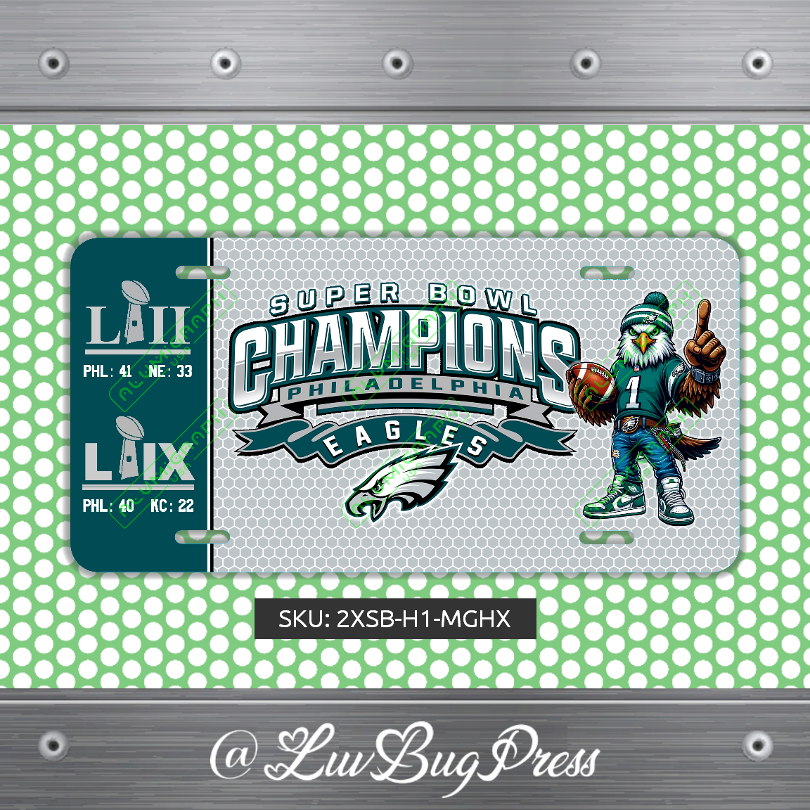 Eagles License Plate: 2 X Super Bowl Champions