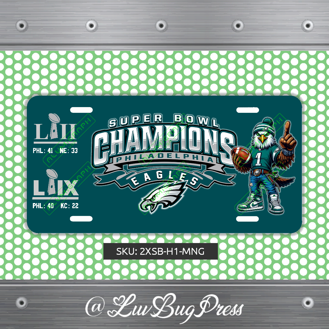 Eagles License Plate: 2 X Super Bowl Champions