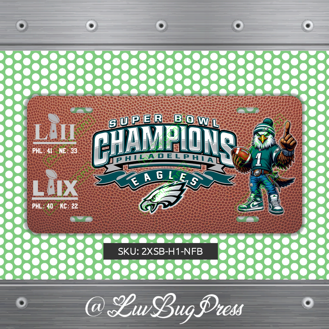 Eagles License Plate: 2 X Super Bowl Champions