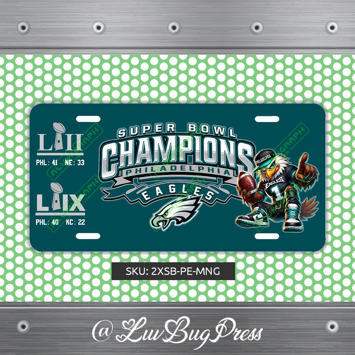 Eagles License Plate: 2 X Super Bowl Champions