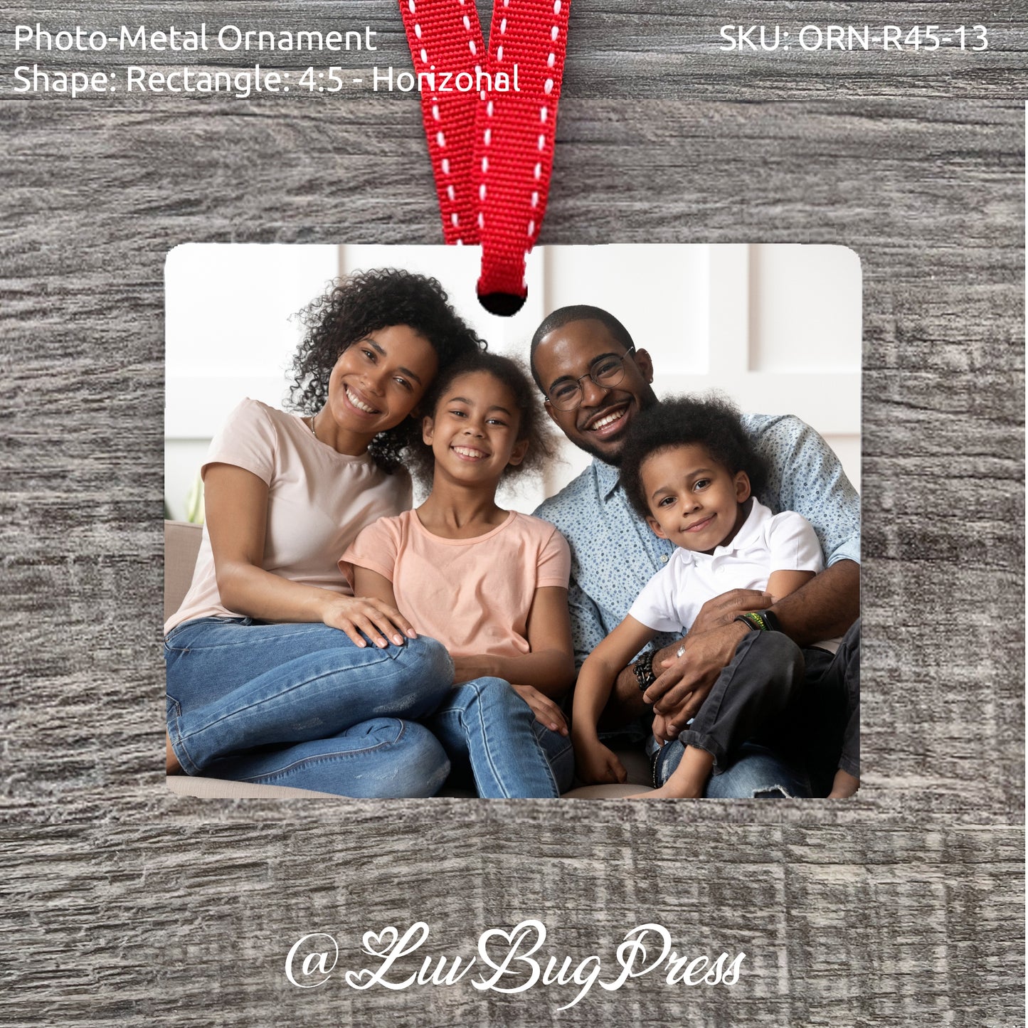 Rectangle 4:5 - Horizontal Photo-Metal Ornament