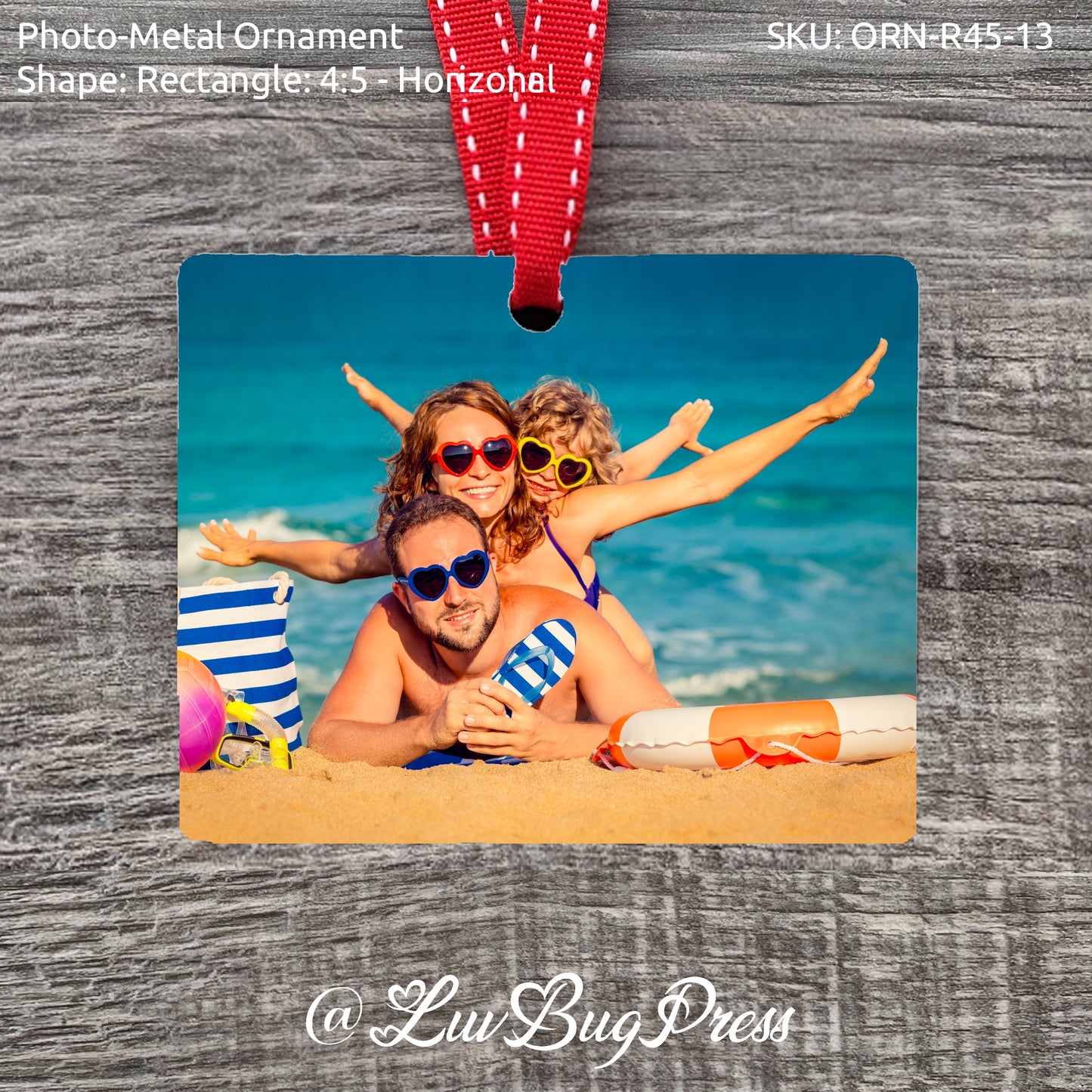 Rectangle 4:5 - Horizontal Photo-Metal Ornament