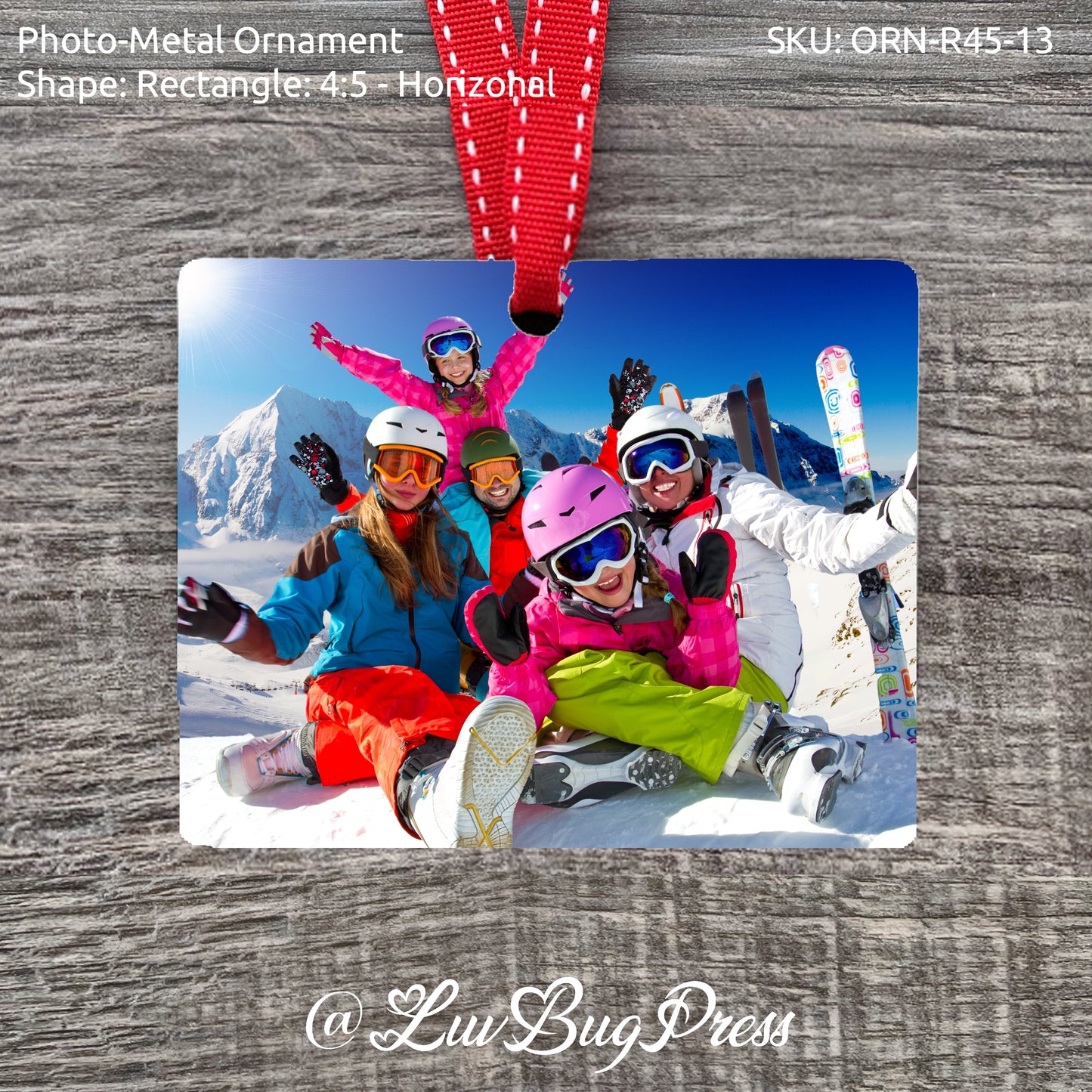 Rectangle 4:5 - Horizontal Photo-Metal Ornament