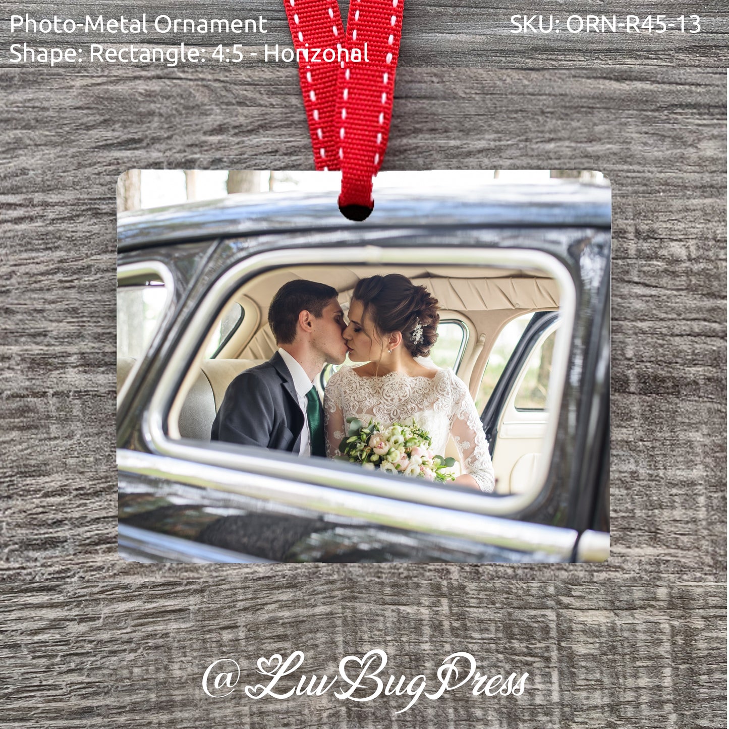 Rectangle 4:5 - Horizontal Photo-Metal Ornament