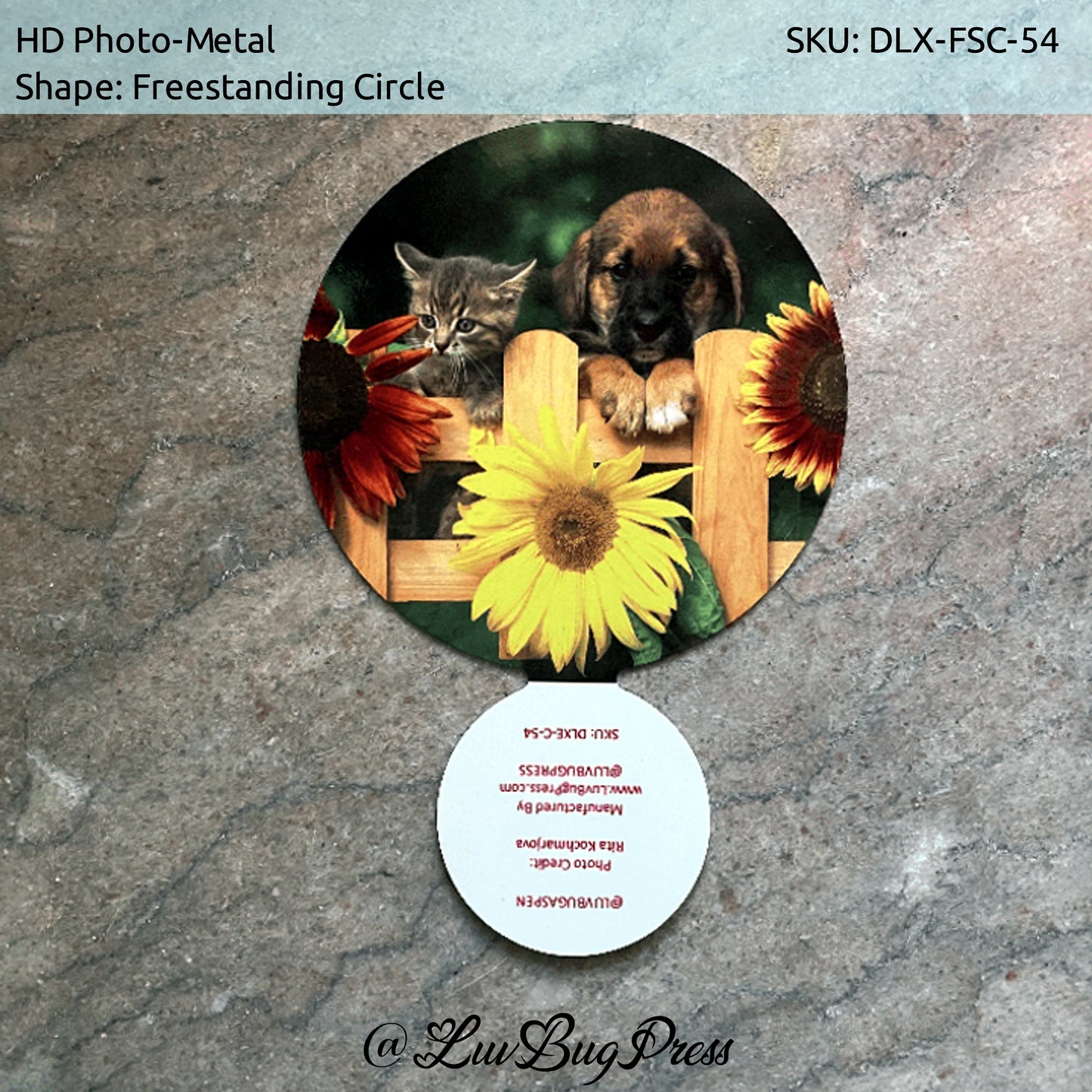 Freestanding Circle Shape Photo-Metal
