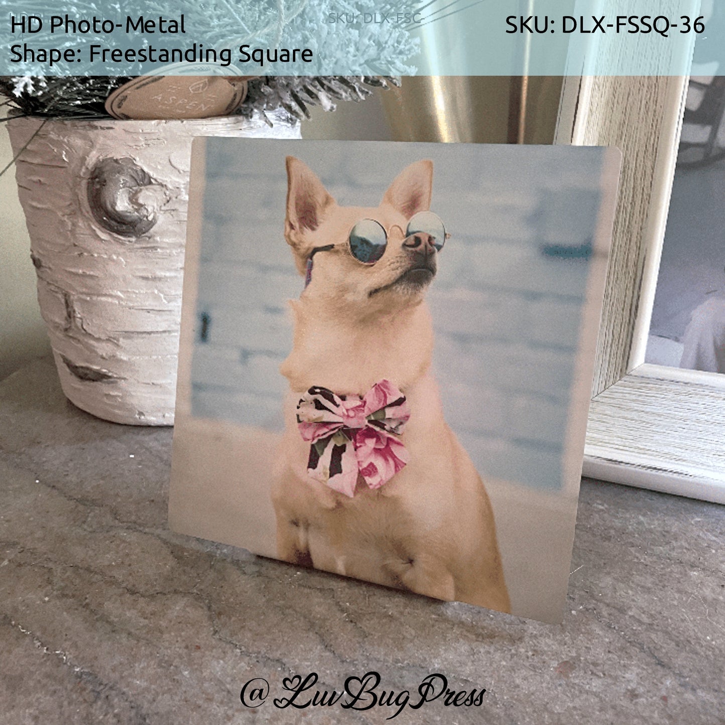Freestanding Square Shape Photo-Metal