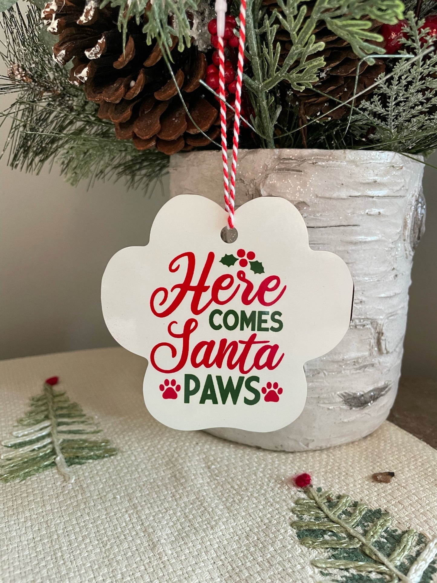 Dog Paw Photo-Metal Ornament