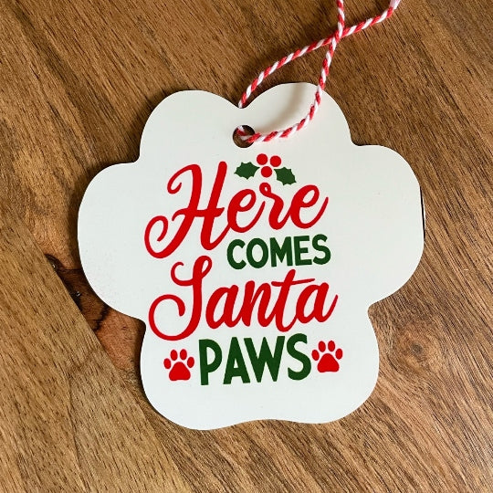 Cat Paw Photo-Metal Ornament