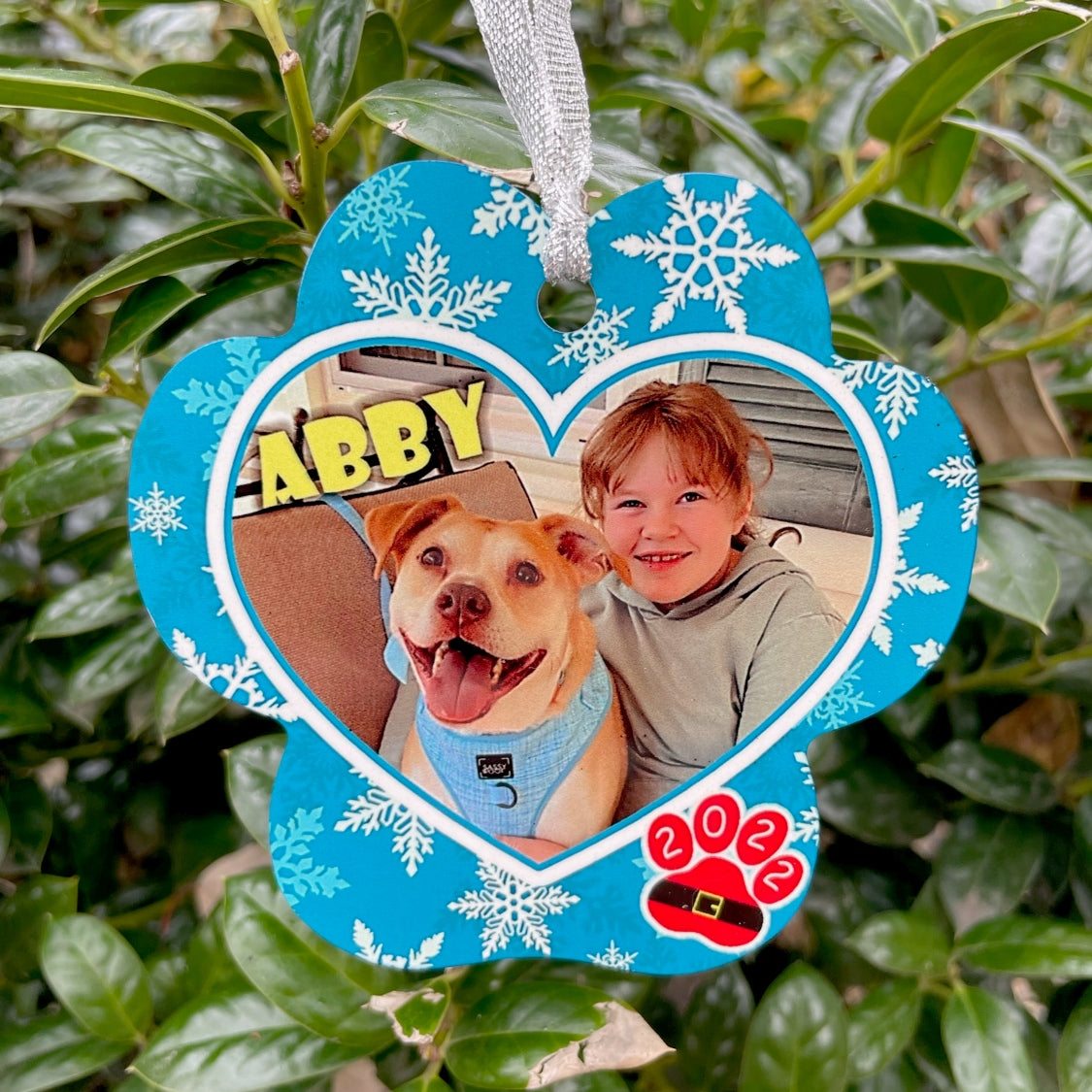 Dog Paw Photo-Metal Ornament