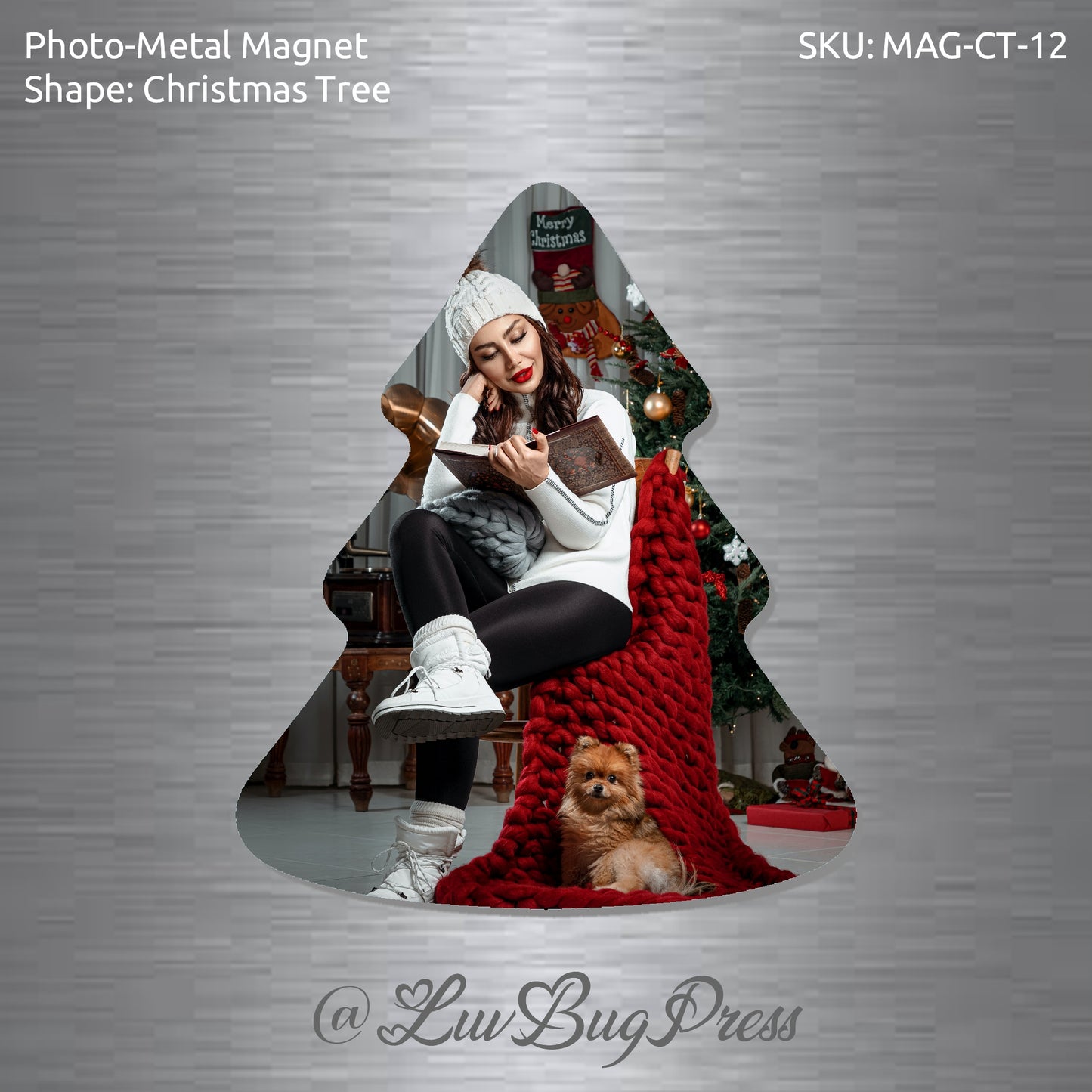 Christmas Tree Photo-Metal Magnet