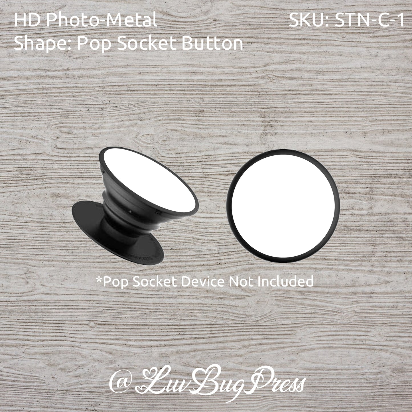Novelty Photo-Metal Pop Socket Button