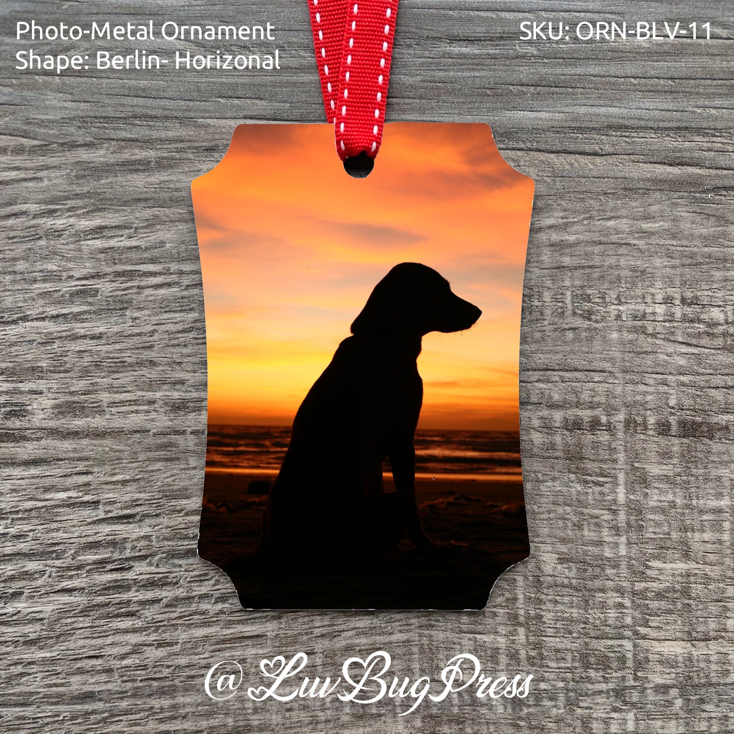 Berlin - Vertical Photo-Metal Ornament
