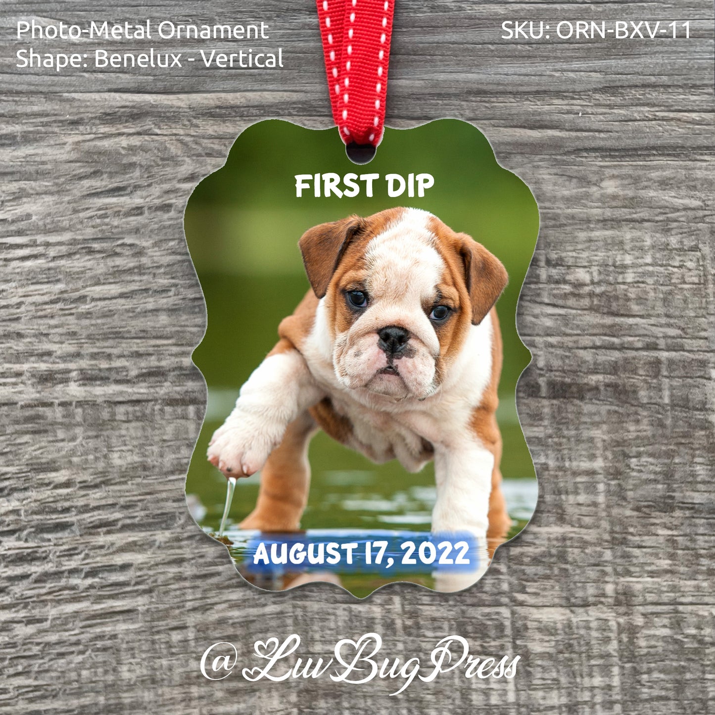 Benelux - Vertical Photo-Metal Ornament