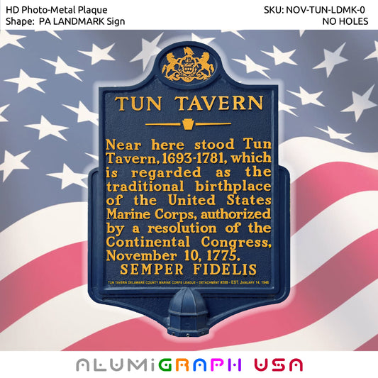 Tun Tavern Landmark Marker / Photo-Realistic Replica