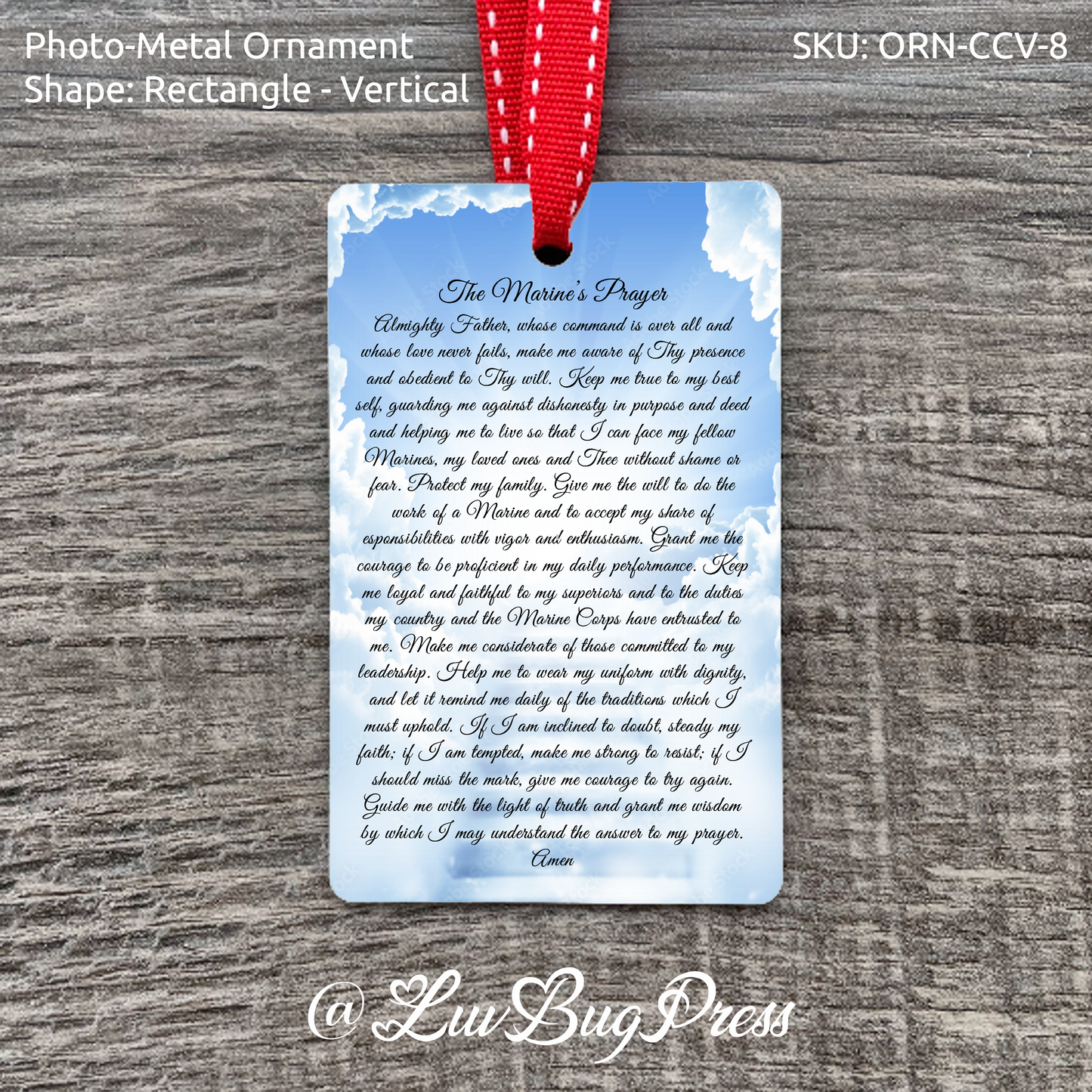 The Marine's Prayer - Photo-Metal Ornament - USMC