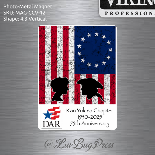 Rectangle - 4:3 Vertical Photo-Metal Magnet - Custom for DAR
