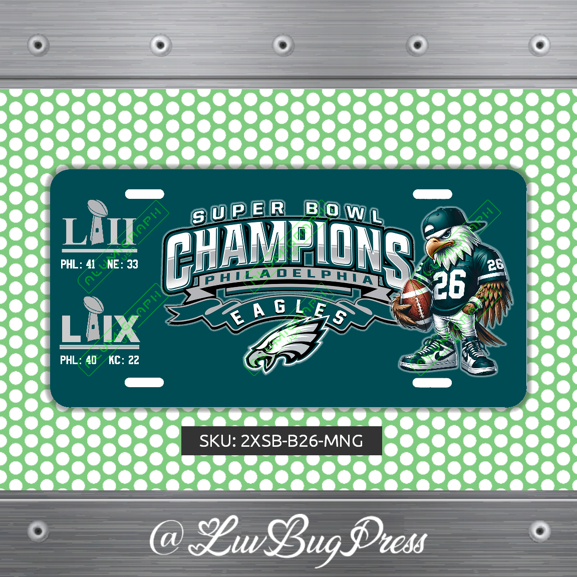 Eagles License Plate: 2 X Super Bowl Champions