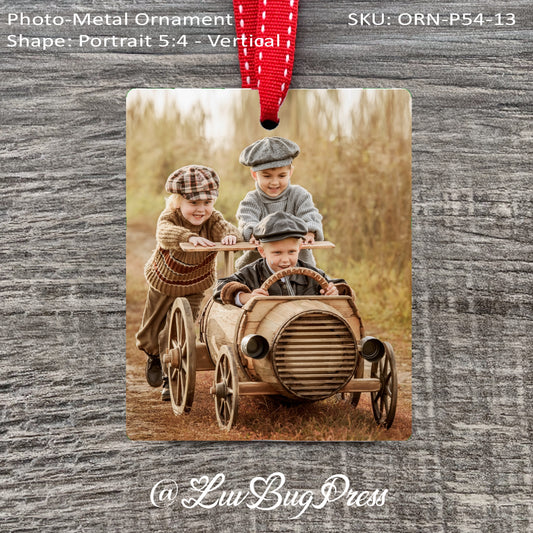 Rectangle 5:4 - Vertical Photo-Metal Ornament