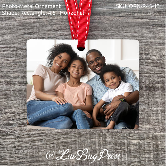 Rectangle 4:5 - Horizontal Photo-Metal Ornament
