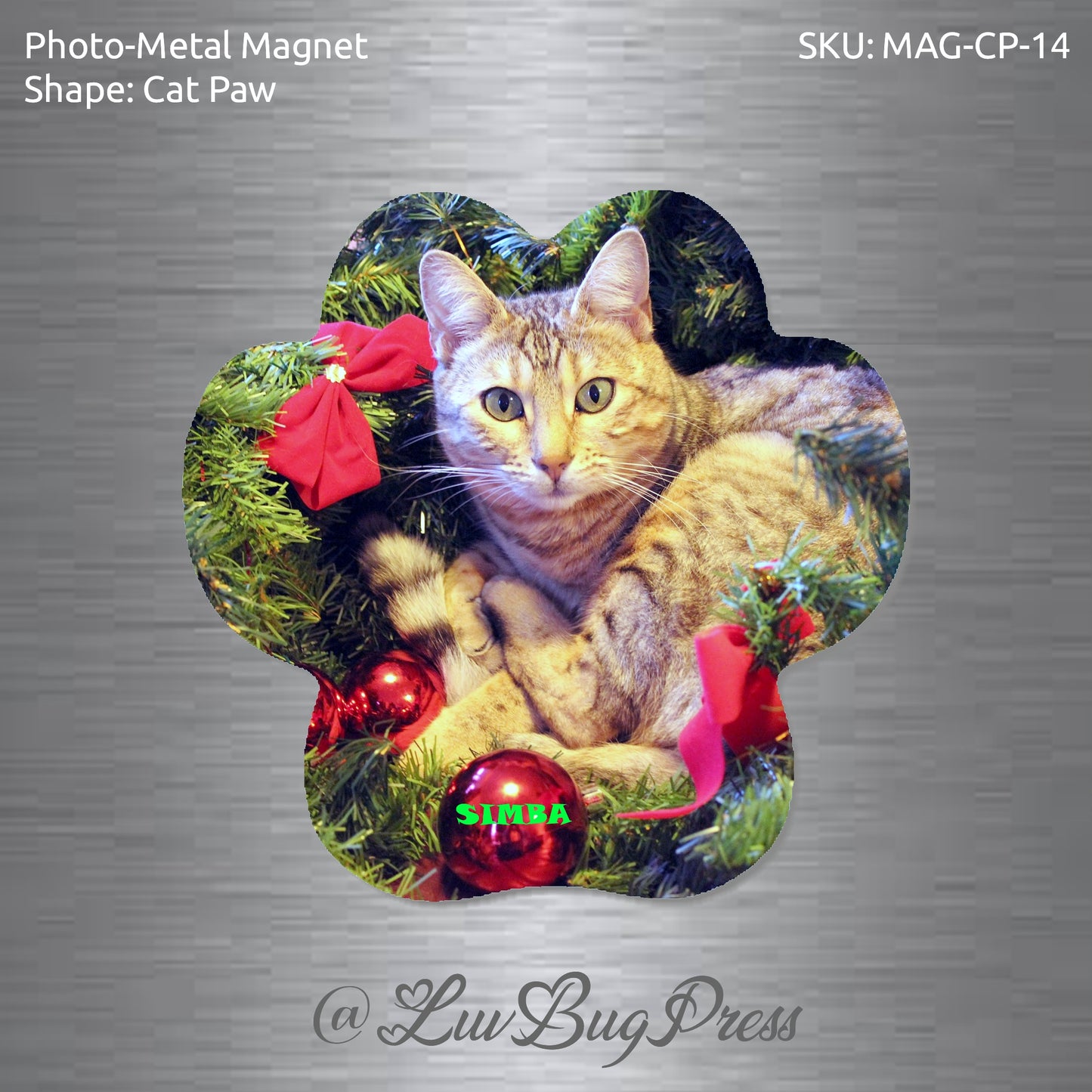 Cat Paw Photo-Metal Magnet