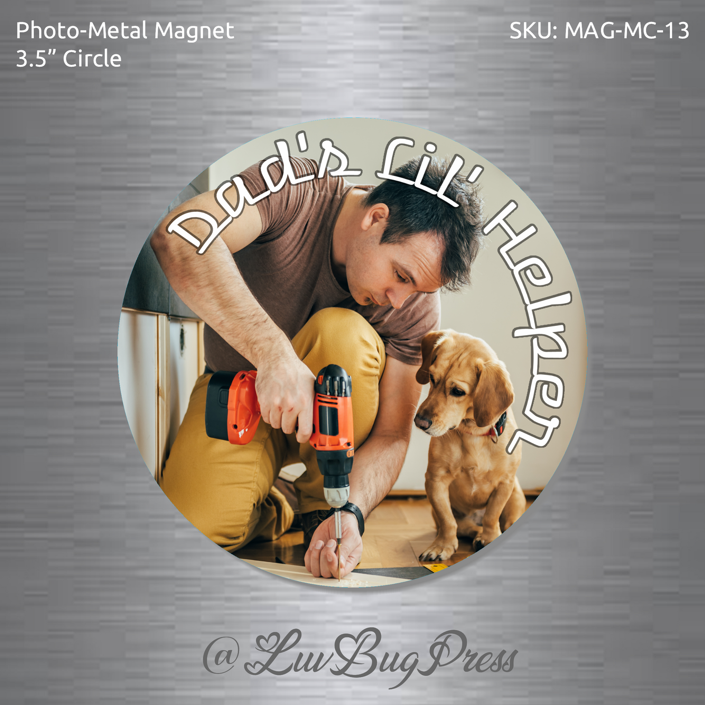 3.5" Circle Photo-Metal Magnet