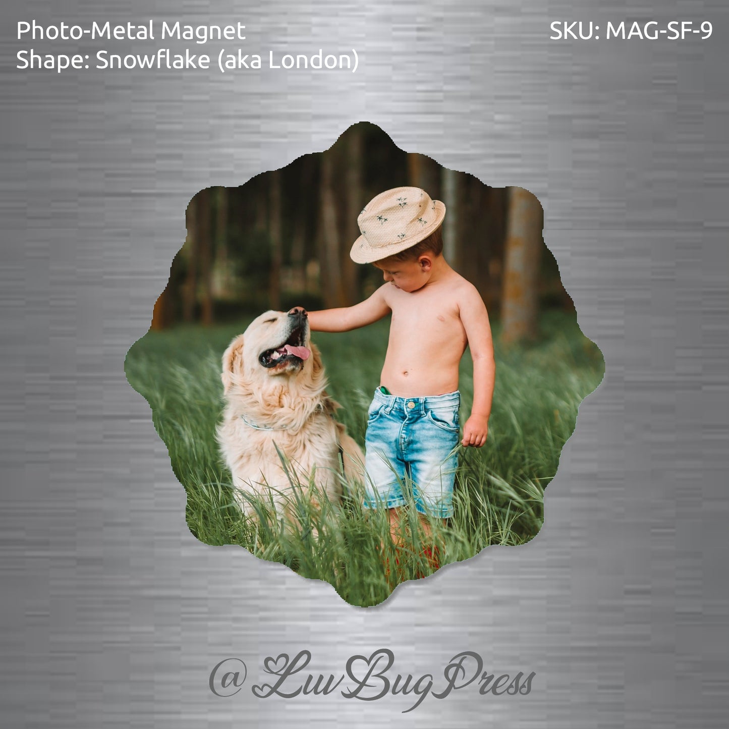 Snowflake Photo-Metal Magnet