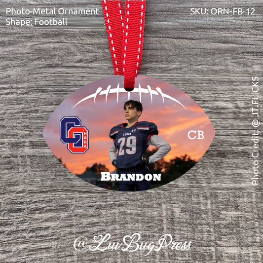 Football Photo-Metal Ornament