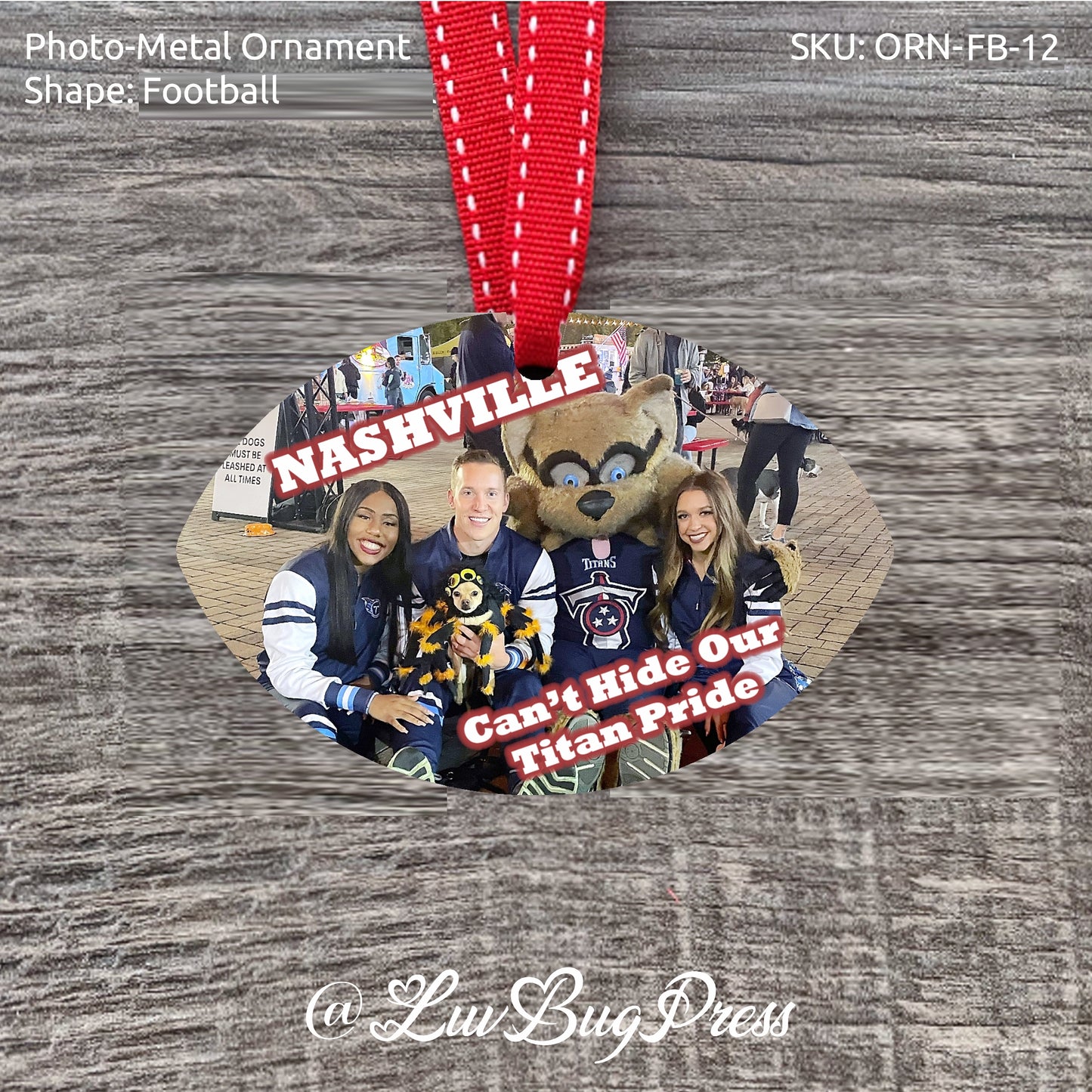 Football Photo-Metal Ornament