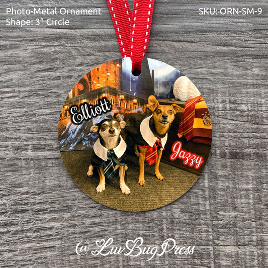 3" Circle Photo-Metal Ornament